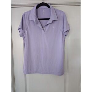 Rhoback Womens Purple Solid Performance Golf Polo Shirt Size Large